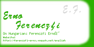 erno ferenczfi business card